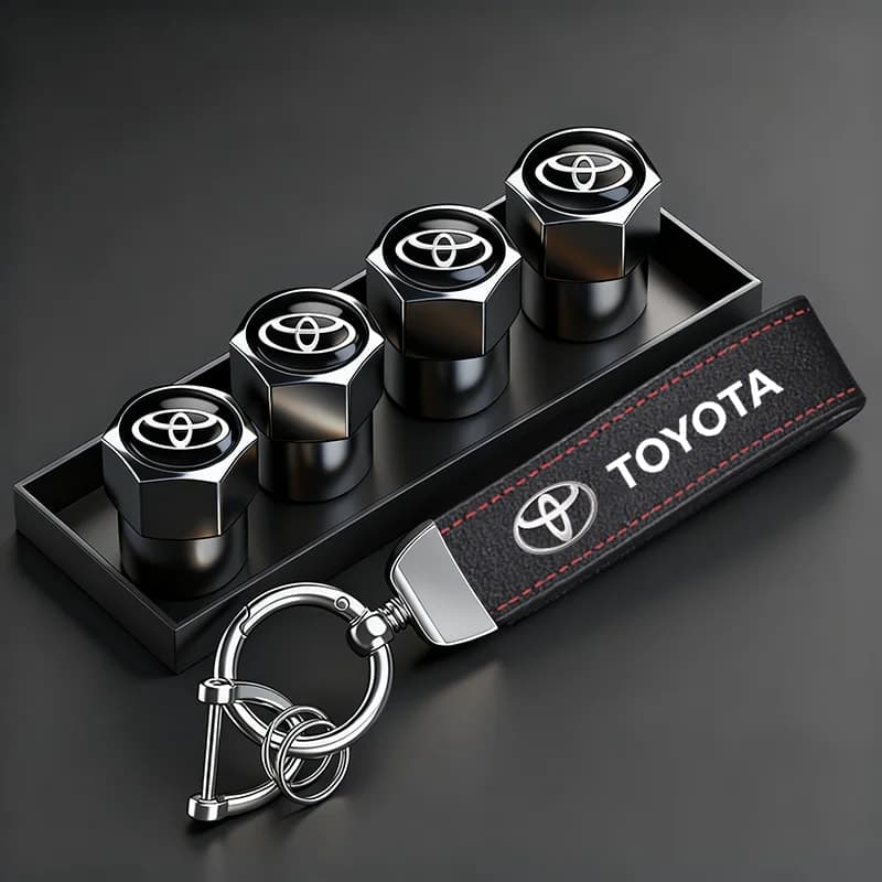 Toyota Valve Caps and Key Ring Set